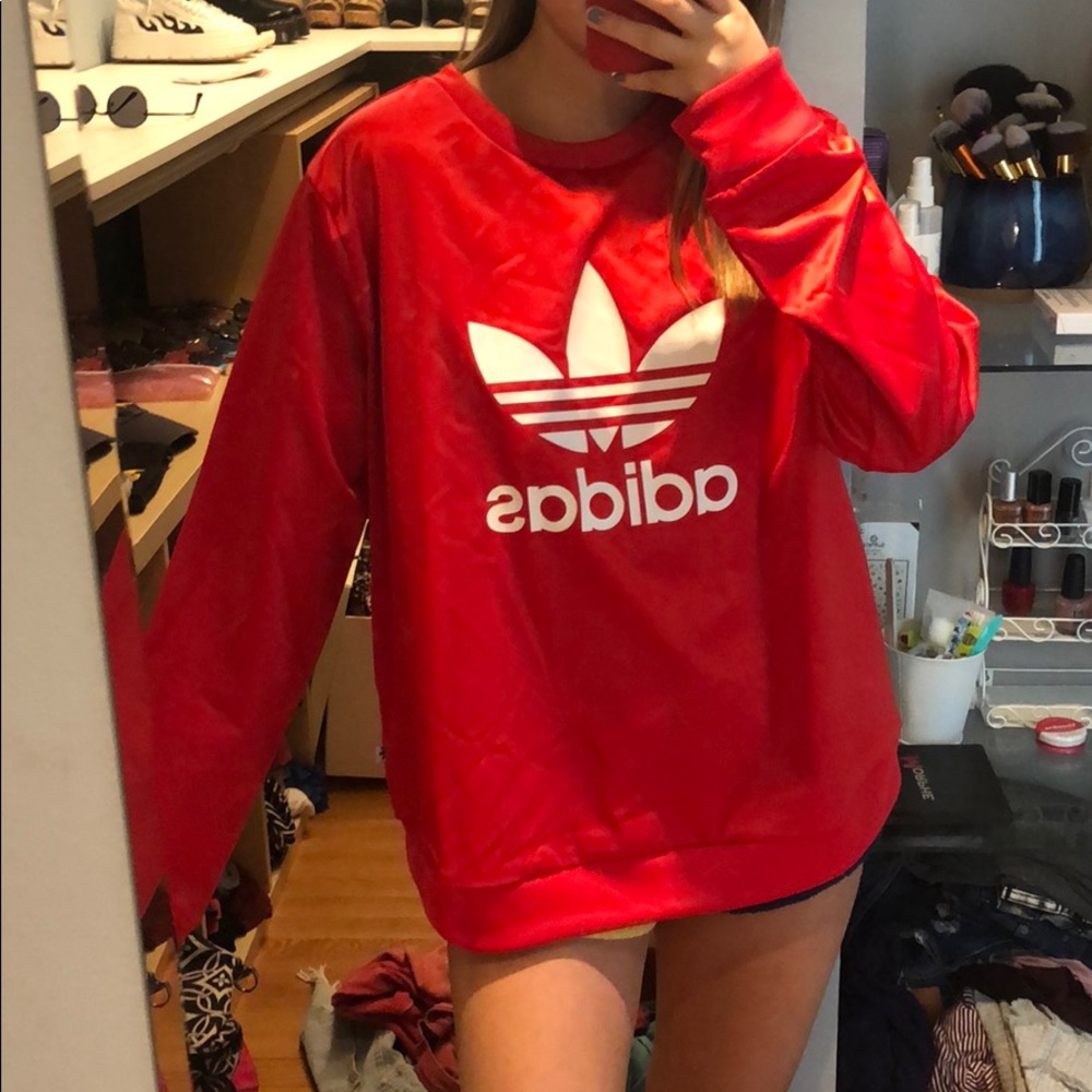 Red Silky adidas sweatshirt